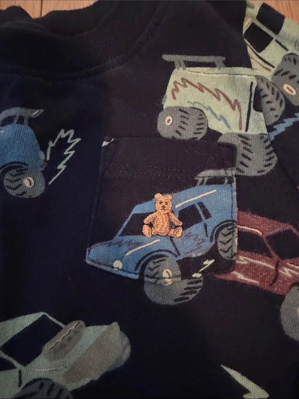 Toddler Navy Blue Truck Print Long-Sleeve Shirt
